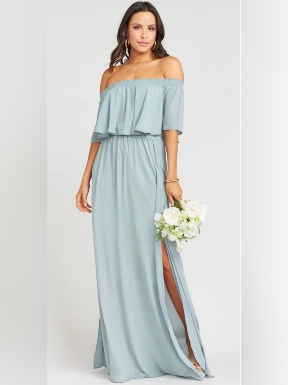 Show Me Your Mumu Hacienda Maxi Dress in Silver Sage M